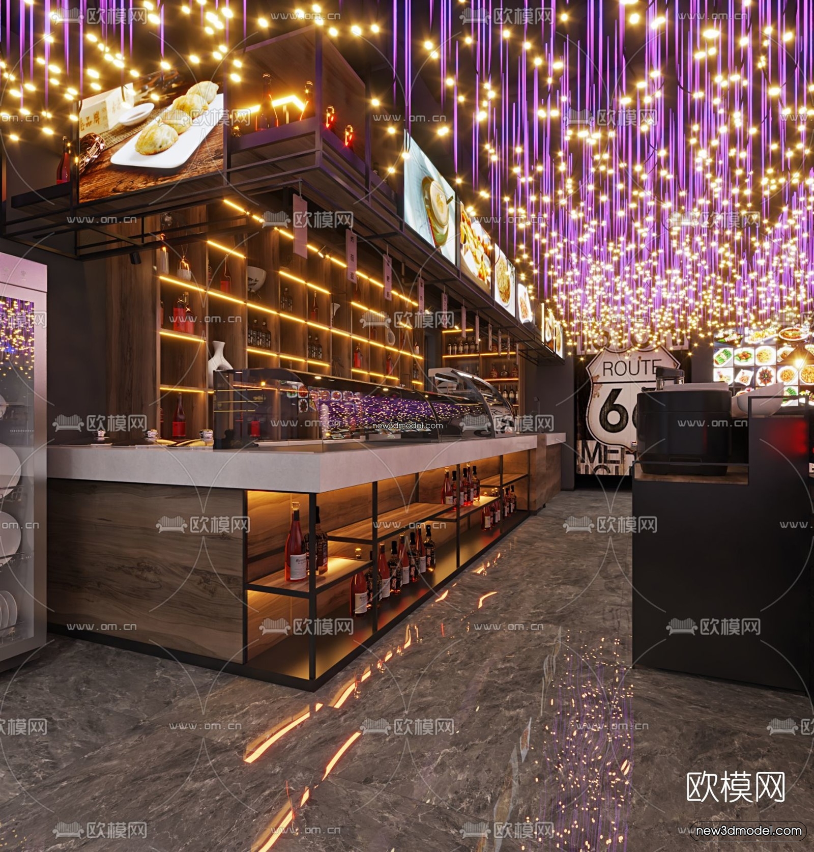 Restaurant and Fastfood 3D Scene – 3D Blocks – 206 – VRAY - thumbnail 3