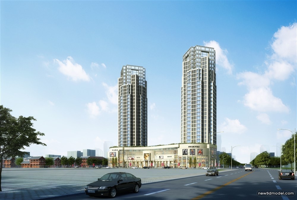 3D Models of Commercial Building – Exterior 3D Scenes – 279 – VRAY - thumbnail 3