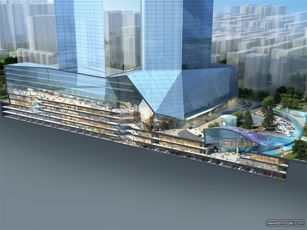 3D Models of Commercial Building – Exterior 3D Scenes – 540 – VRAY - thumbnail 2