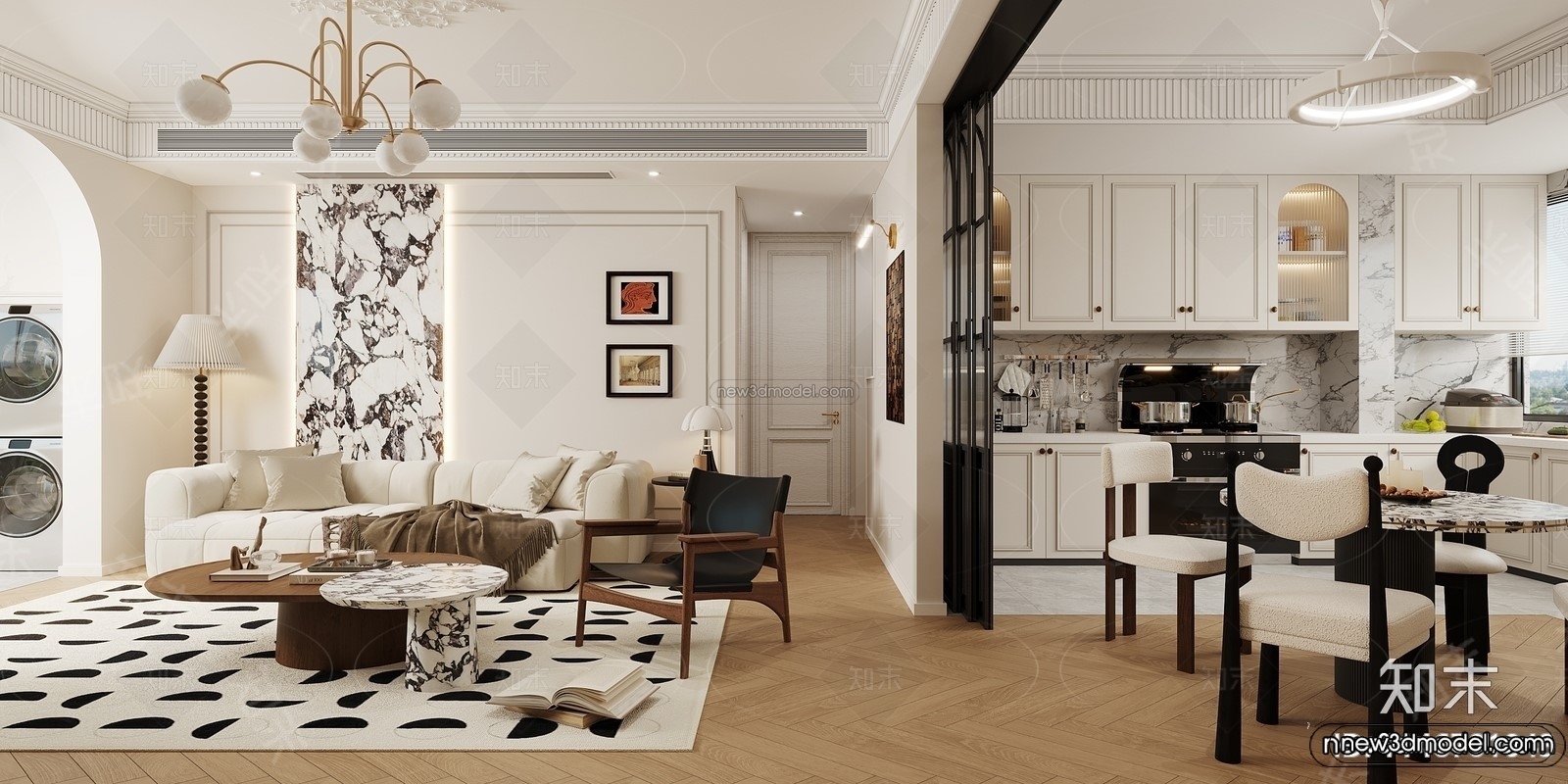 Modern Style Interior 3D Blocks and 3D Models – Living Room 3D Scene – 156 – CORONA - thumbnail 2