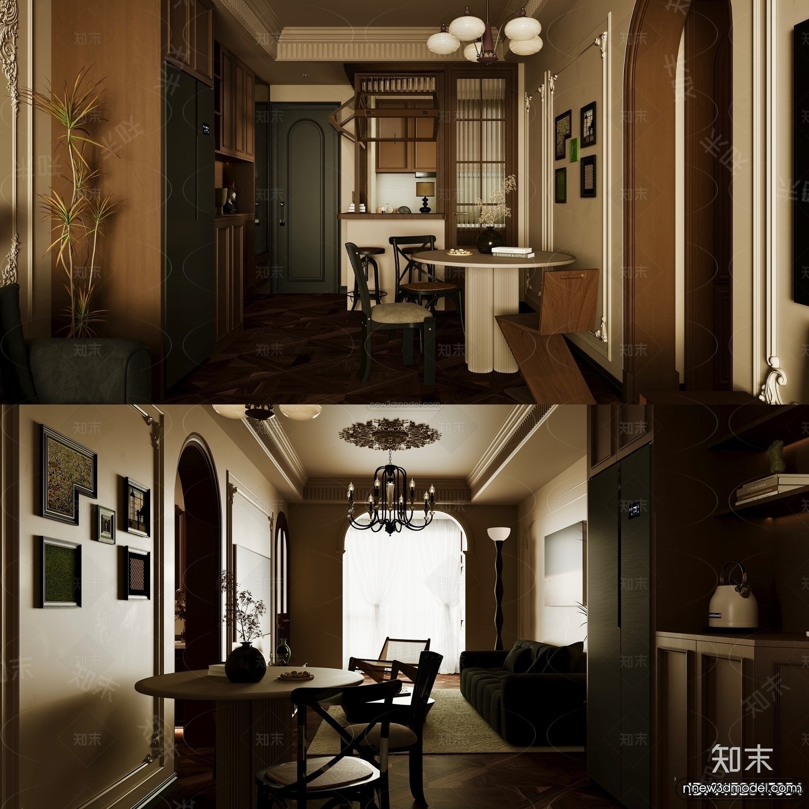 Modern Style Interior 3D Blocks and 3D Models – Living Room 3D Scene – 158 – CORONA - thumbnail 2
