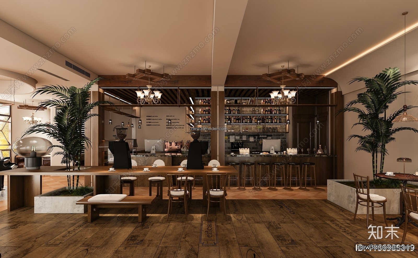 Restaurant and Fastfood 3D Scene – 3D Blocks – 214 – VRAY - thumbnail 2