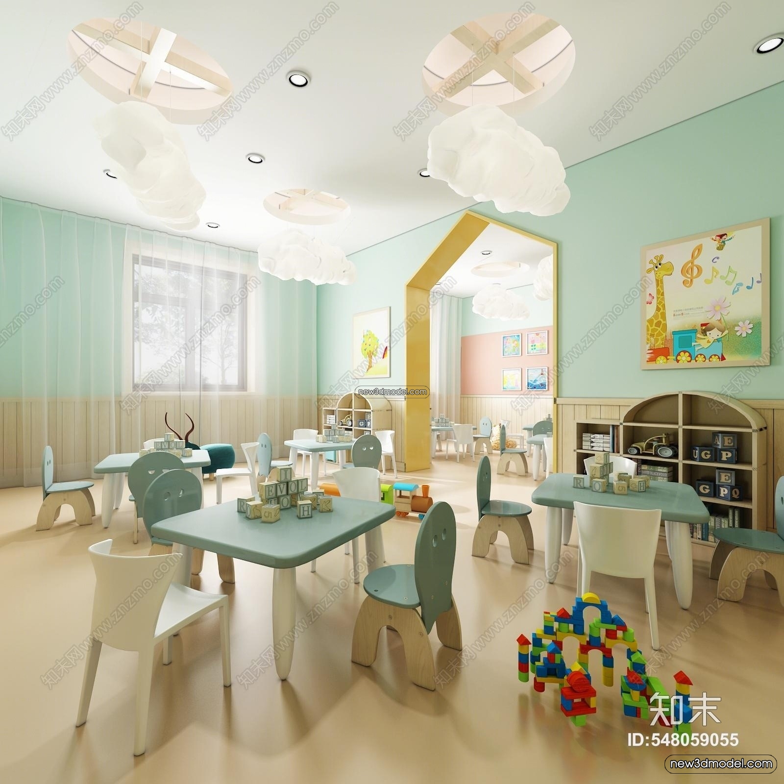 Interior 3D Model of Kindergarten – 3D Scene – 071 – VRAY - thumbnail 3