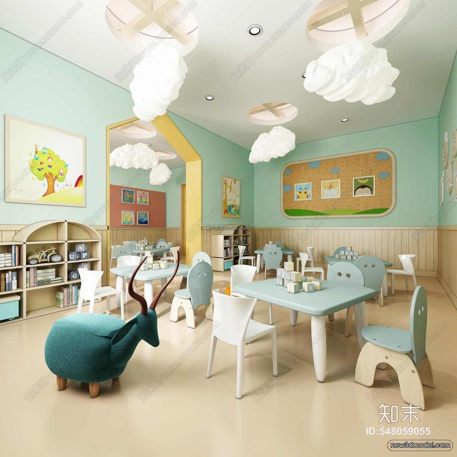 Interior 3D Model of Kindergarten – 3D Scene – 071 – VRAY - thumbnail 2