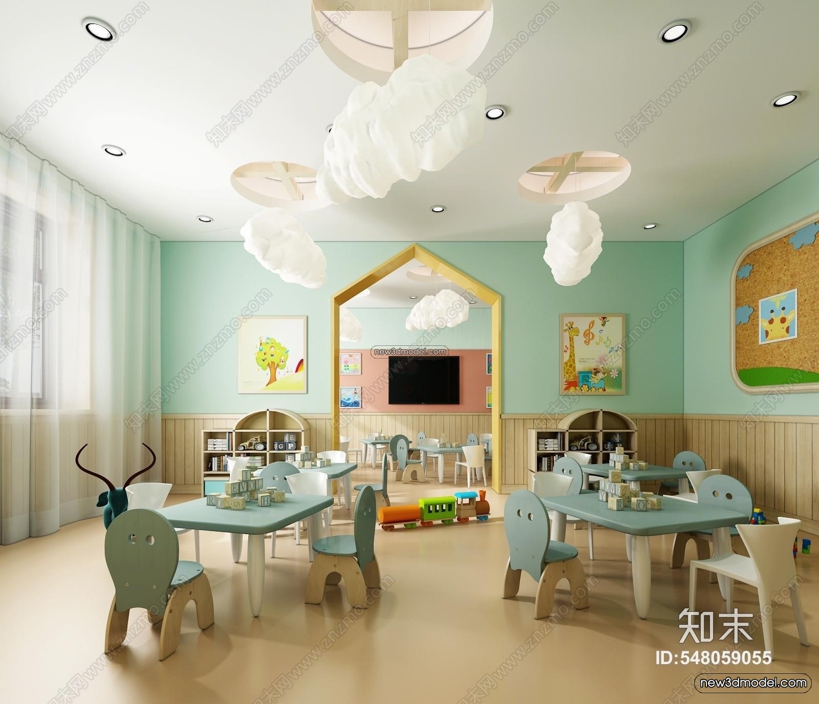 Interior 3D Model of Kindergarten – 3D Scene – 071 – VRAY - thumbnail 4