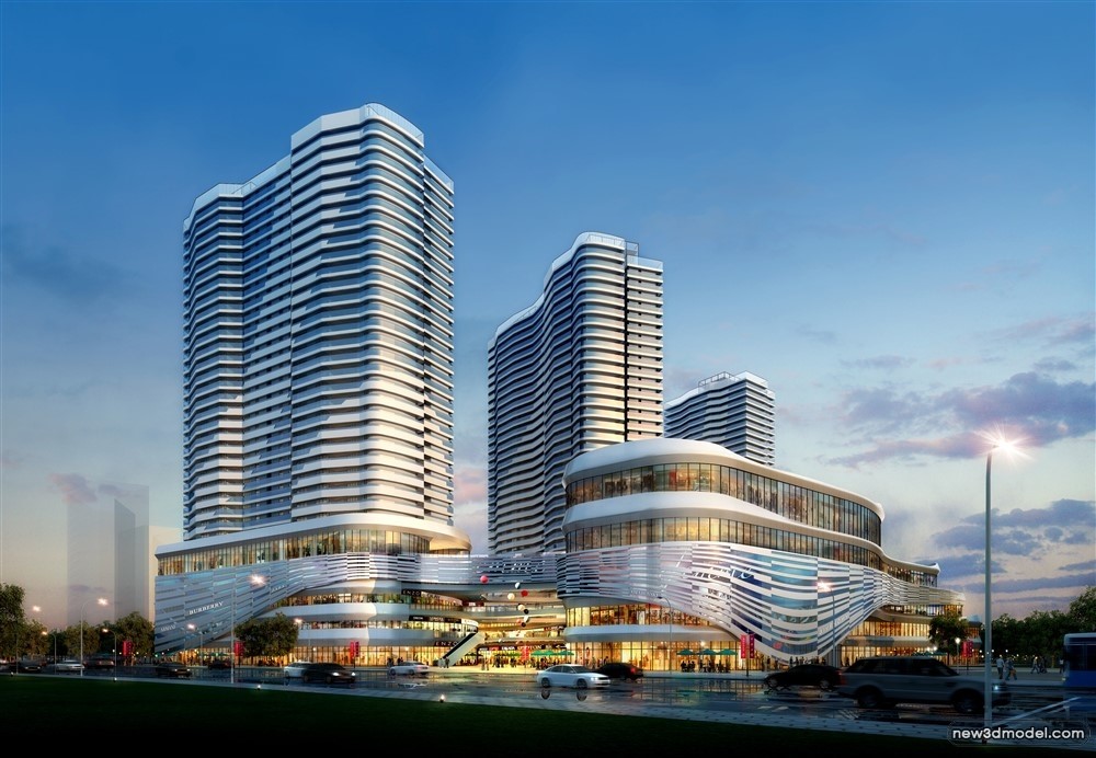 3D Models of Commercial Building – Exterior 3D Scenes – 756 – VRAY - thumbnail 2