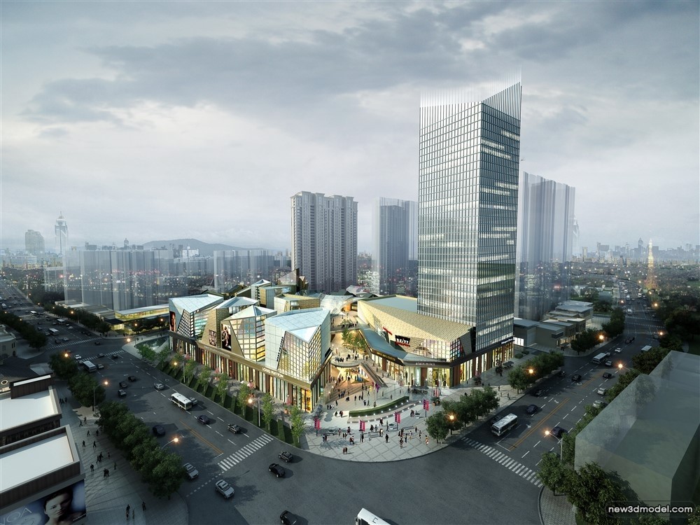 3D Models of Commercial Building – Exterior 3D Scenes – 284 – VRAY - thumbnail 3