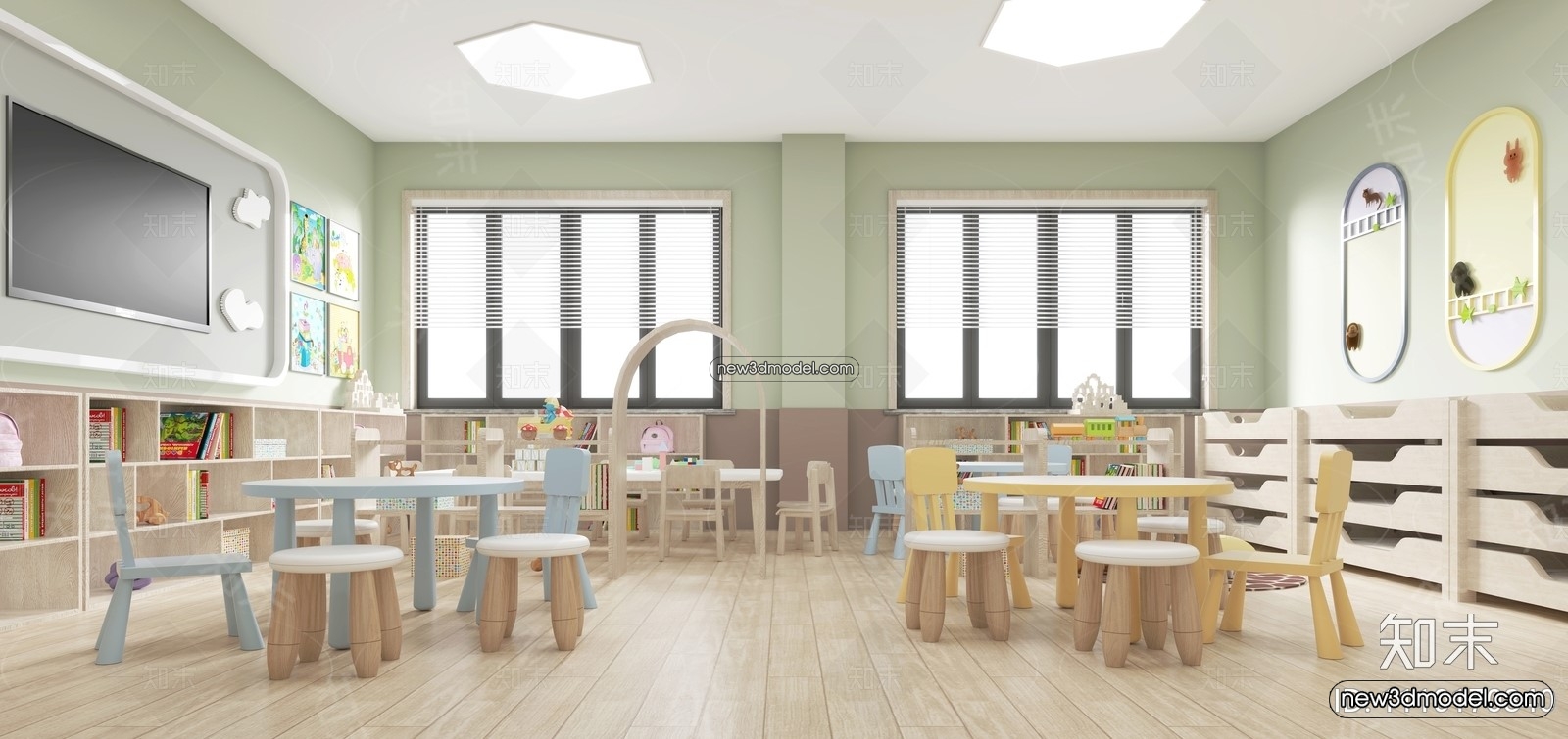 Interior 3D Model of Kindergarten – 3D Scene – 073 – VRAY - thumbnail 2