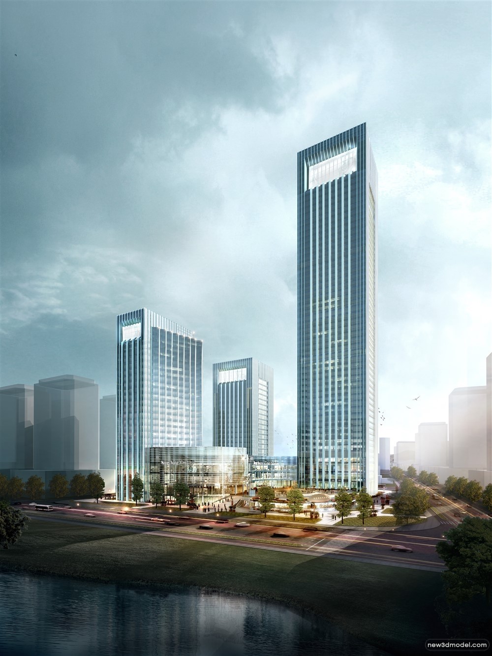 3D Models of Commercial Building – Exterior 3D Scenes – 286 – VRAY - thumbnail 3