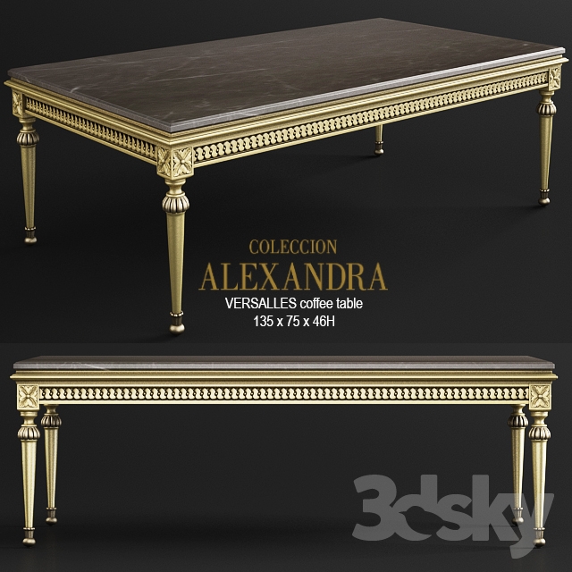 VERSALLES coffee table 3DS Max - thumbnail 3
