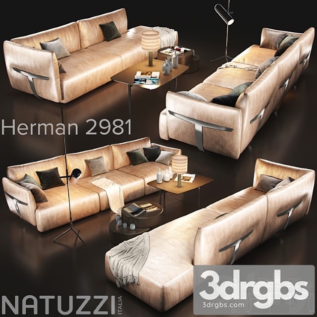 Sofa natuzzi herman 2 3dsmax Download - thumbnail 1