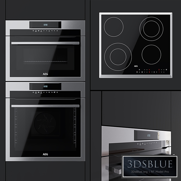 AEG – an oven BPM742320M a compact oven KMM761000M and a hob HK563402XB 3DS Max - thumbnail 3