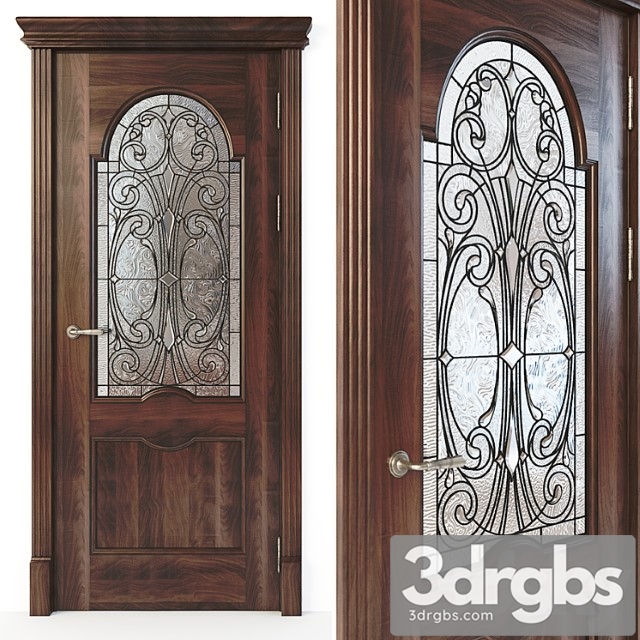 Door with stained glass 02 3dsmax Download - thumbnail 1