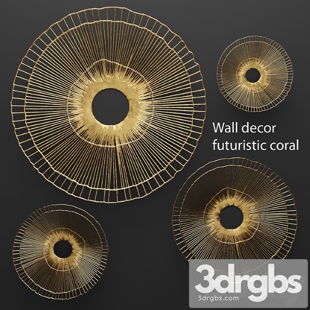 Wall Decor Futuristic Coral Panel Wall Decor 3dsmax Download - thumbnail 1