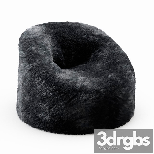 Sheepskin beanbag gray 2 3dsmax Download - thumbnail 1