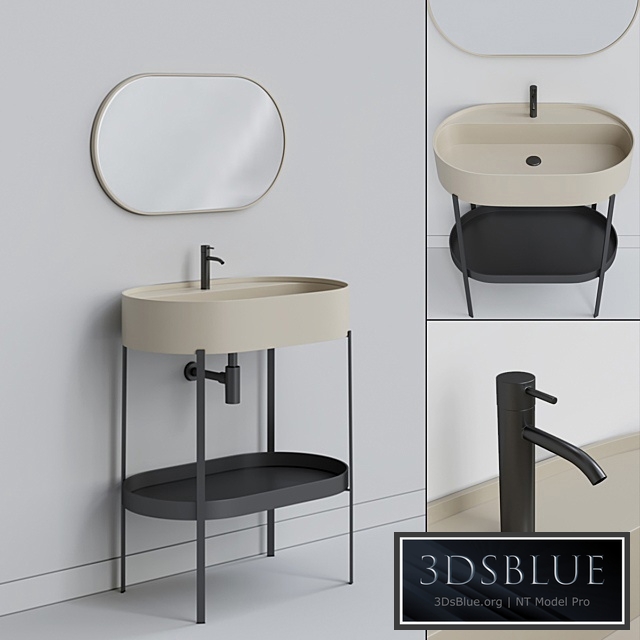 CONSOLLE Oval washbasin 3DS Max - thumbnail 3