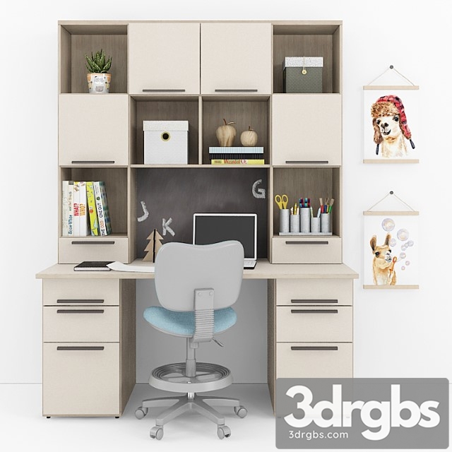 Writing desk and decor for a nursery 9 3dsmax Download - thumbnail 1
