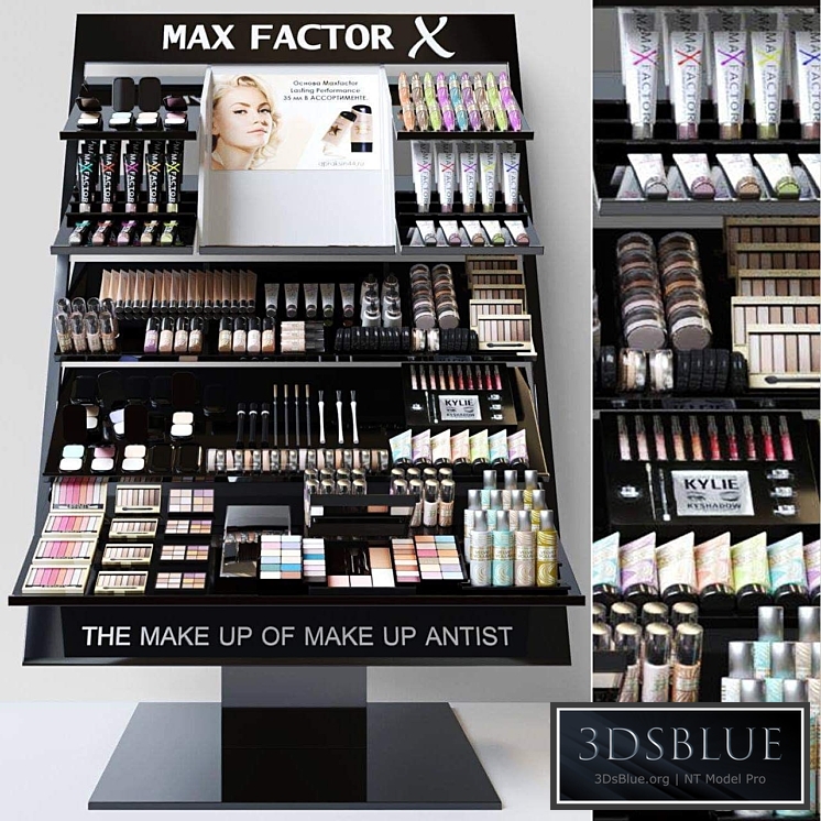 Showcase with professional cosmetics for beauty salons or duty free. Make up 3 3DS Max - thumbnail 3