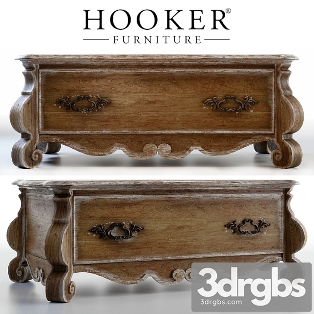 Hooker furniture living room chatelet rectangle cocktail table 2 3dsmax Download - thumbnail 1