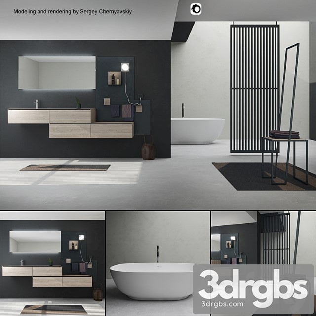 Bathroom Furniture Set Arcom Escape 3dsmax Download - thumbnail 1