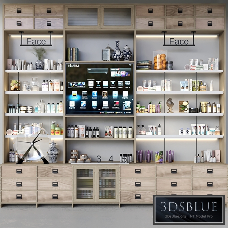 Closet with cosmetics for personal care in a beauty salon 3DS Max - thumbnail 3