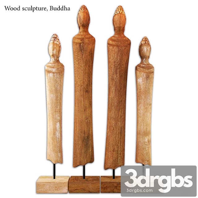 Wood sculpture buddha 3dsmax Download - thumbnail 1