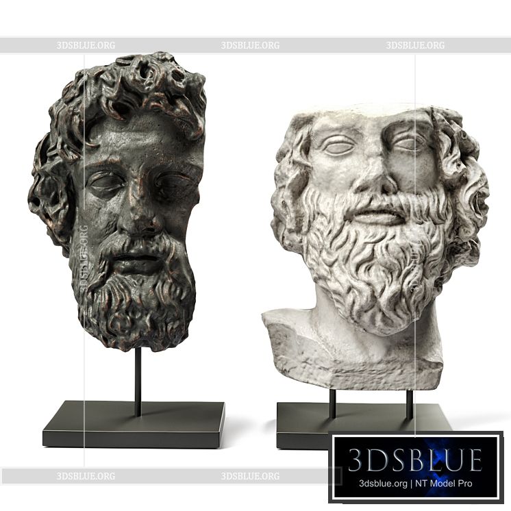 Asclepios and Greek general heads 3DS Max - thumbnail 3