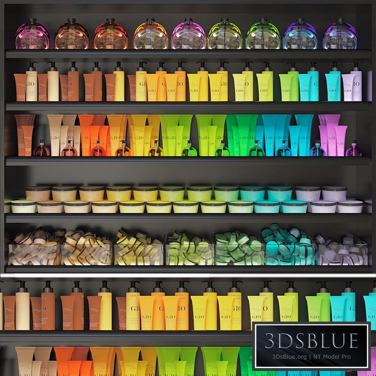 Set of multi-colored cosmetics. Beauty saloon 3DS Max - thumbnail 3