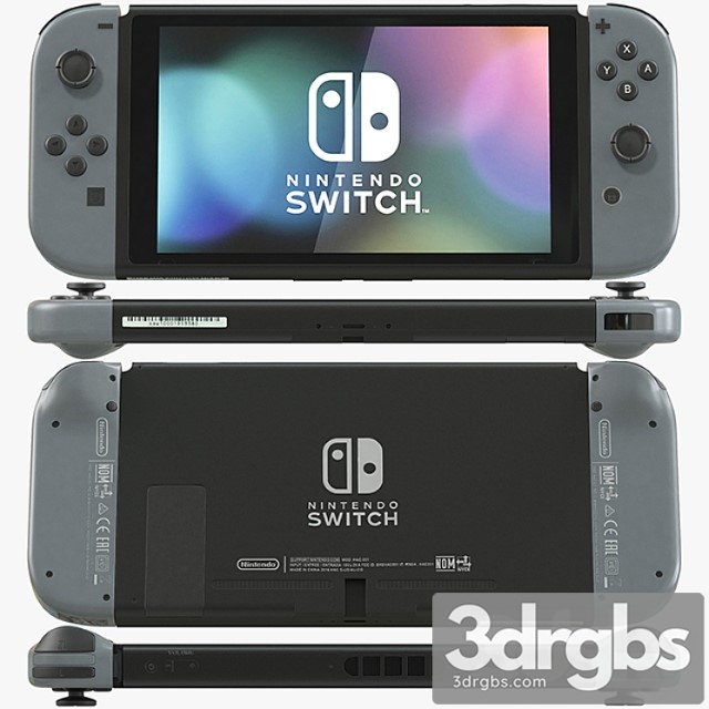 Nintendo Switch with Gray Joy Con 3dsmax Download - thumbnail 1