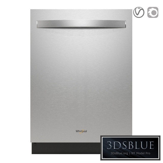 Built-in Whirlpool WDT970SAHZ Dishwasher 3DS Max - thumbnail 3