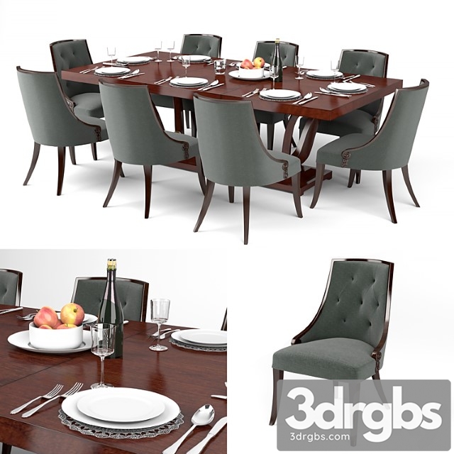 Guy fontaine dining table & chairs 2 3dsmax Download - thumbnail 1