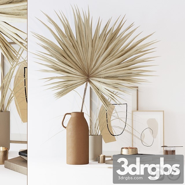 Decorative set with dryed palm_1 3dsmax Download - thumbnail 1