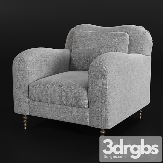 Hillcrest lounge chair by kelly wearstler 3dsmax Download - thumbnail 1