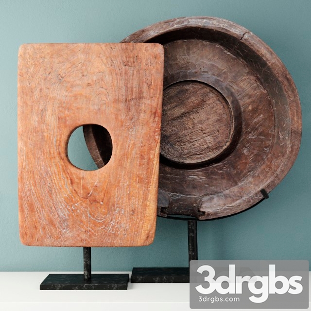 Teakwood Sculptures on Stand 3dsmax Download - thumbnail 1