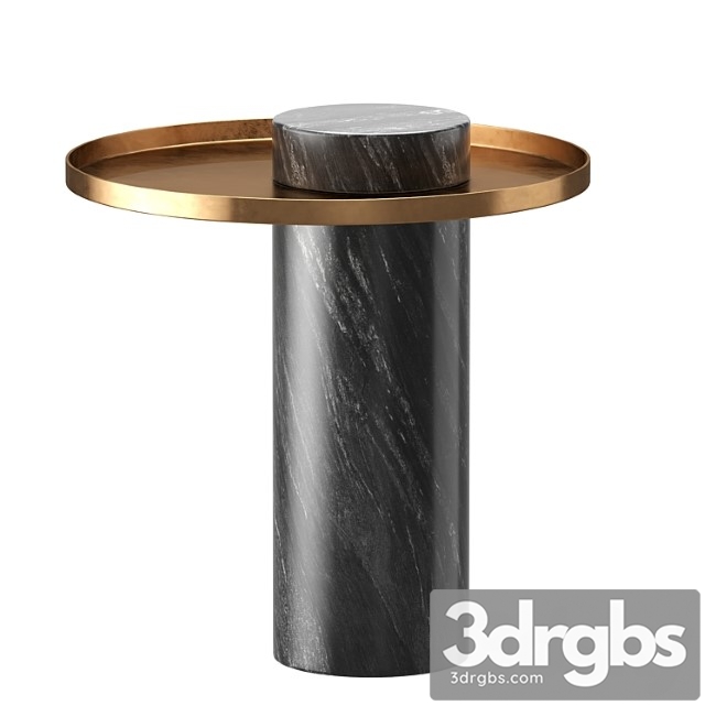 Pillar side table in black marble & brushed gold design by nuevo 2 3dsmax Download