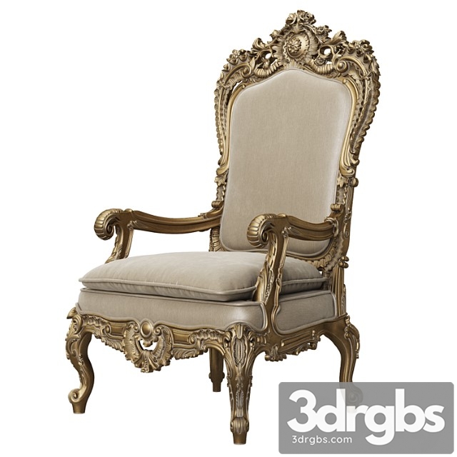 Asnaghi interiors throne armchair art.19246 3dsmax Download - thumbnail 1