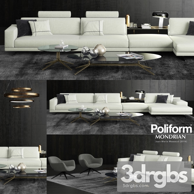 Poliform Montrian Sofa Set 3dsmax Download - thumbnail 1