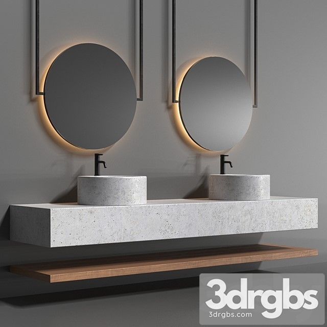 Bathroom Set with a Surface Mounted 3dsmax Download - thumbnail 1