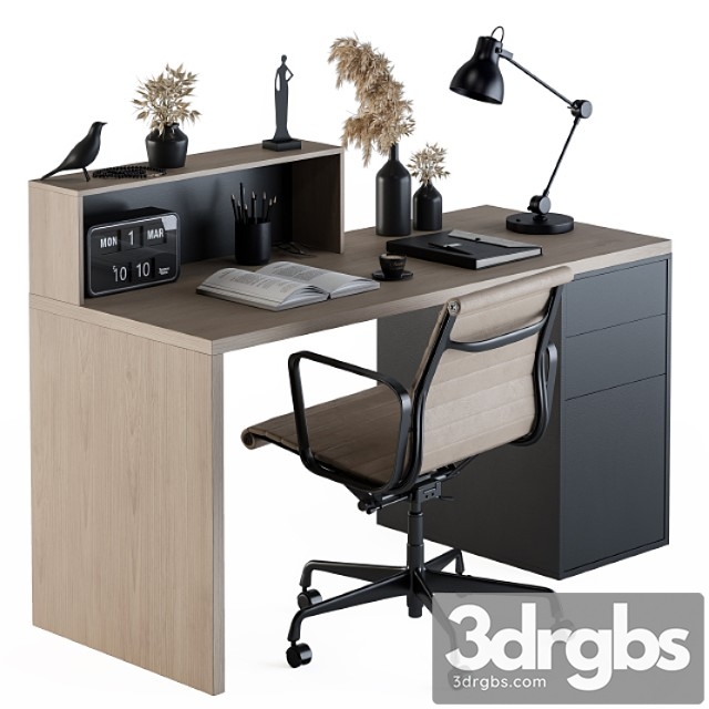 Work table with dried plants – set 82 2 3dsmax Download - thumbnail 1
