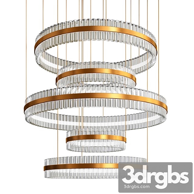 Contemporary chandelier crystal brass 3dsmax Download - thumbnail 1