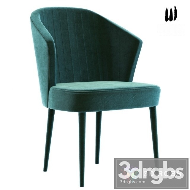 Krzesto welurowe Gaspar Chair 3dsmax Download - thumbnail 1