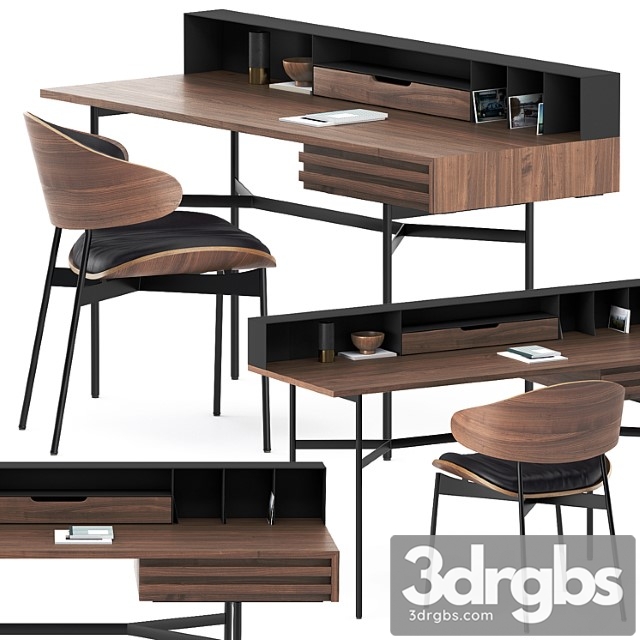 Harri Writing Desk And Luz Chair By More 3dsmax Download - thumbnail 1