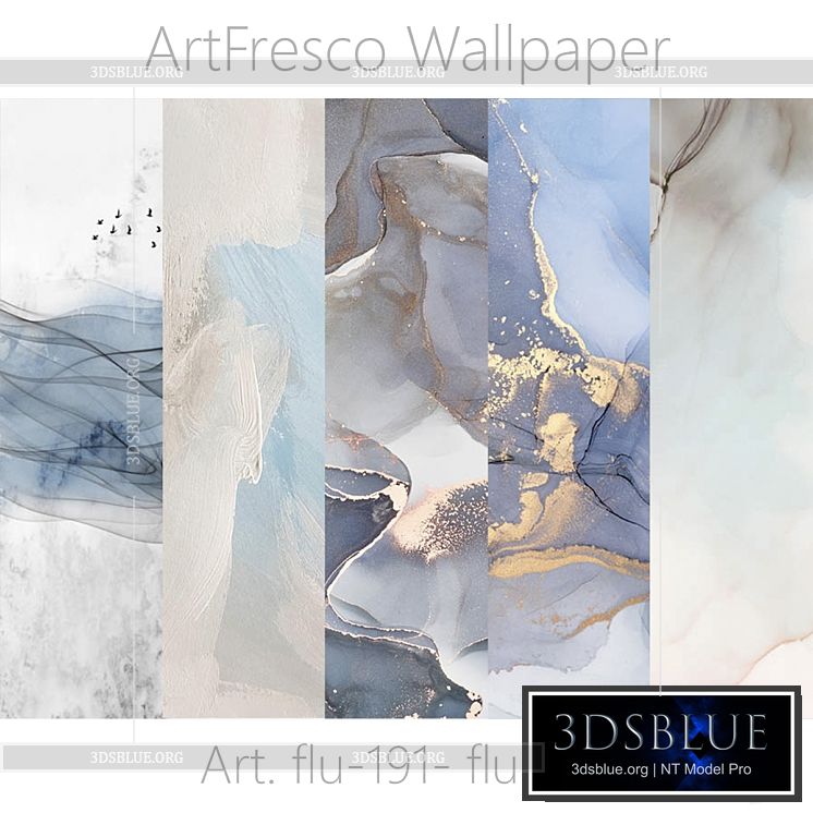 ArtFresco Wallpaper – Designer seamless wallpaper Art. flu-191- flu-195 OM 3DS Max - thumbnail 3