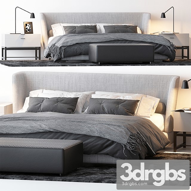 Bed by minotti 6 2 3dsmax Download - thumbnail 1