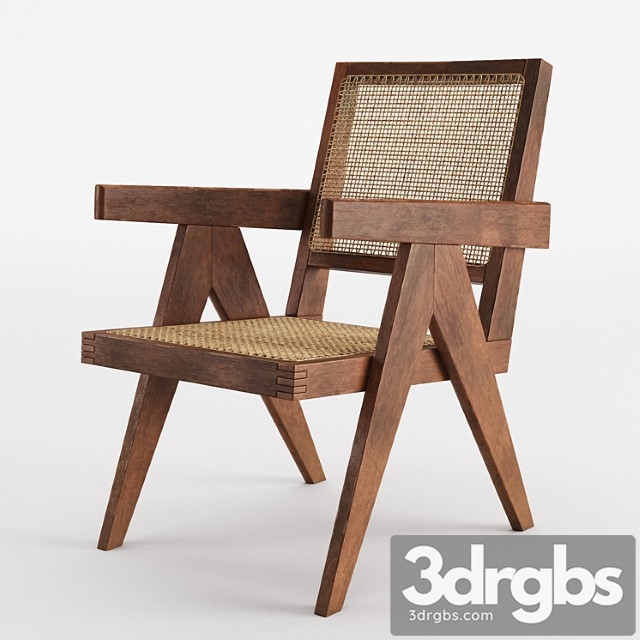 Pierre jeanneret easy chair armchair 2 3dsmax Download - thumbnail 1