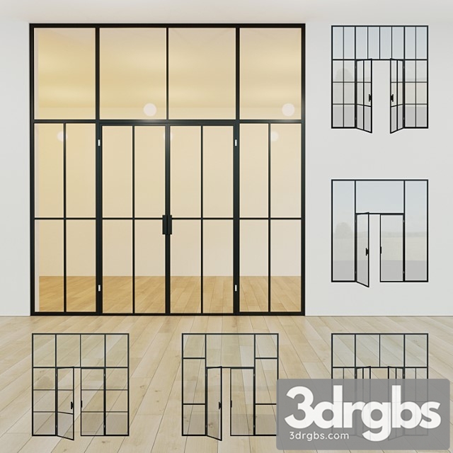 Glass Partition Door 14 1 3dsmax Download - thumbnail 1