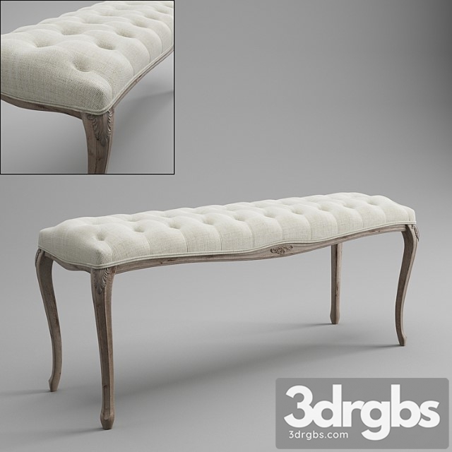Classic style bench 2 3dsmax Download - thumbnail 1
