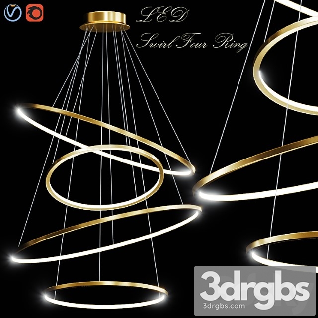 Led swirl four rings 3dsmax Download