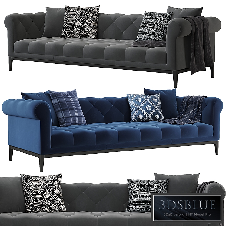 RH | Italia Chesterfield sofa with tufted 3DS Max - thumbnail 3
