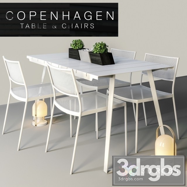Copenhagen Table and Chair 3dsmax Download - thumbnail 1